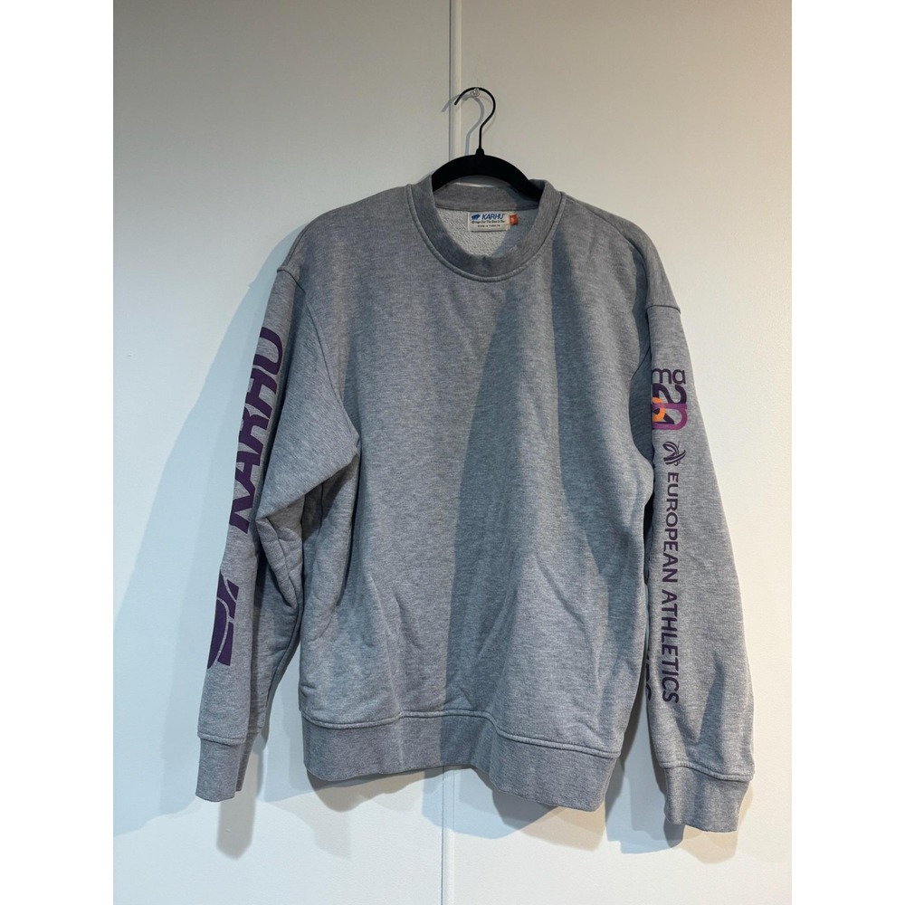 KARHU Sweatshirt Mens Small Gray European Athletics Fleece Running Crewneck